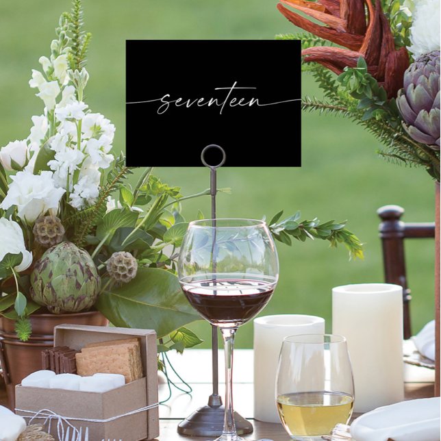 Élégante Mini Script Cartes de Table Numéro 7 (Créateur téléchargé)