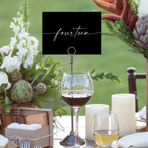 Élégante Mini Script Cartes de Table Numéro Quator