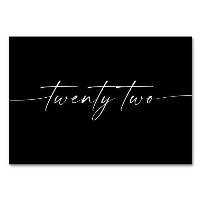 Élégante Mini-Script Cartes de tableau Numéro 22 (Devant)