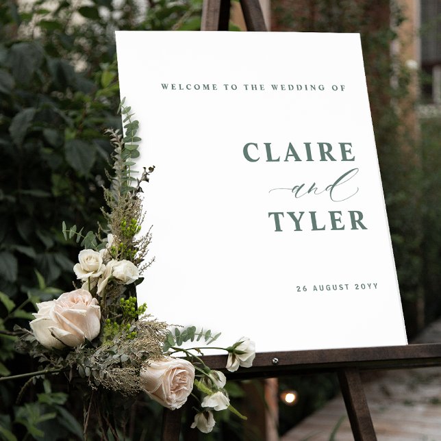 Élégante minimaliste Affiche de bienvenue Mariage  (Créateur téléchargé)