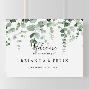 Élégante minimaliste Eucalyptus Mariage Affiche de