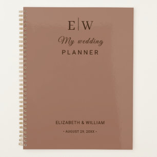 Elégante Mocha Mousse simple avec Mariage Monogram