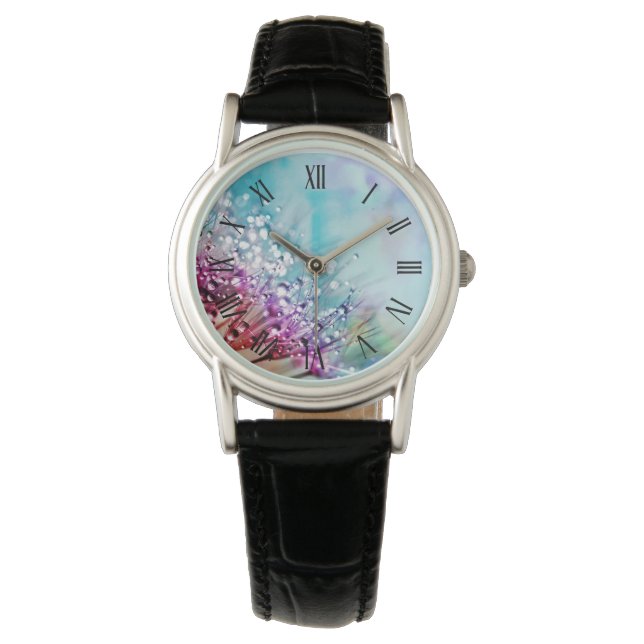 Élégante montre colorée à fleurs et à mâcher pour  (devant)