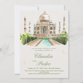 Elégante Mosquée-Thème Mariage Invitations