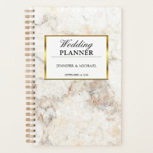 Elégante motif en marbre blanc Wedding planner