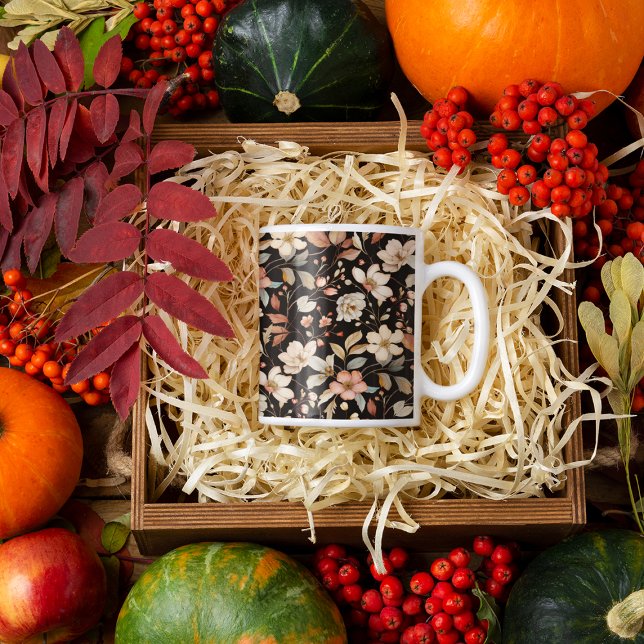 Elégante Mug d'aquarelle florale d'automne (Créateur téléchargé)