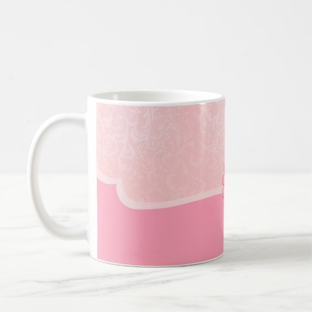 Élégante Mug de Damas Rose Chaud De Luxe (Gauche)
