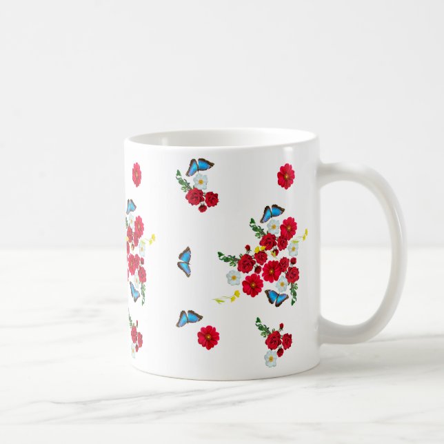 "Élégante Mug d'impression de rose rouge" (Droite)