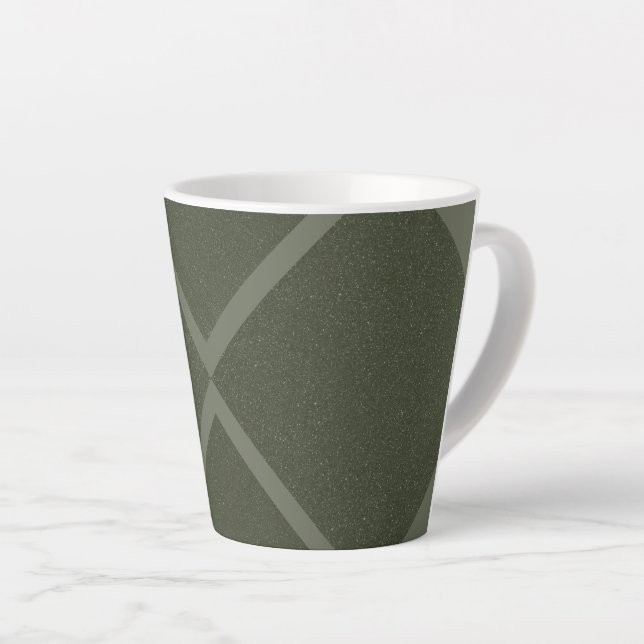 Élégante Mug en latte croisée en vert de mousse fo (Angle droit)