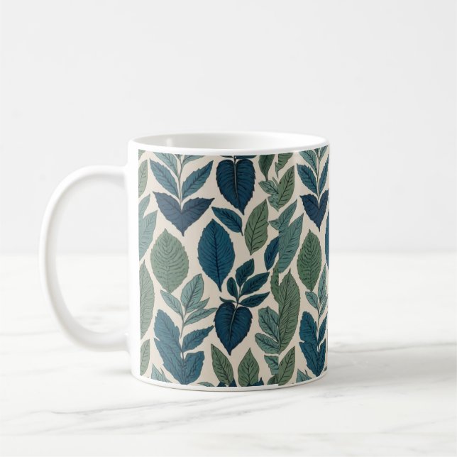 Élégante Mug Feuille verte | Design inspiré de la  (Gauche)