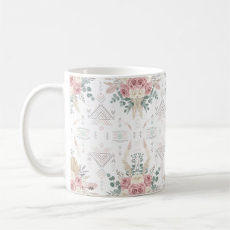 Élégante Mug Florale Tribale