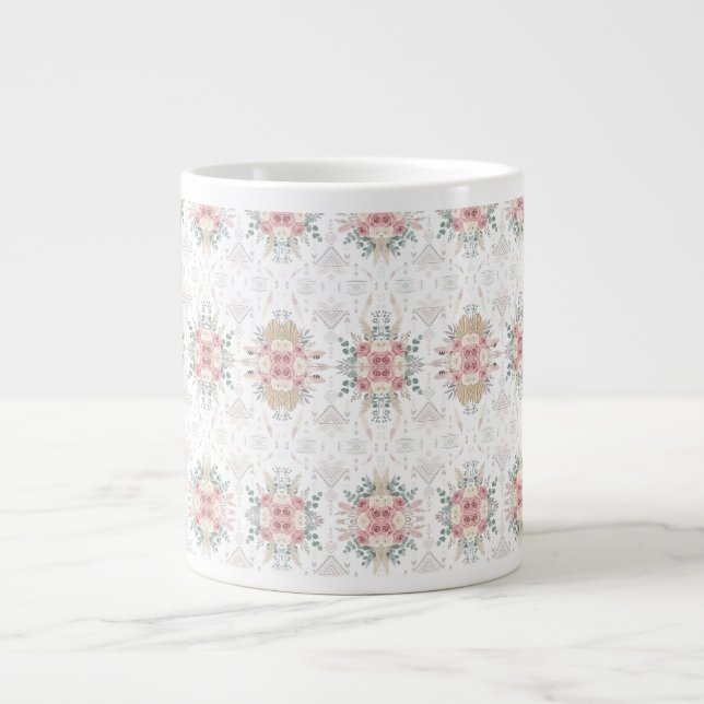 Élégante Mug Florale Tribale (Devant)