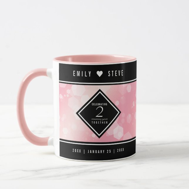 Elégante Mug Mariage du 2ème Rose Quartz (Gauche)