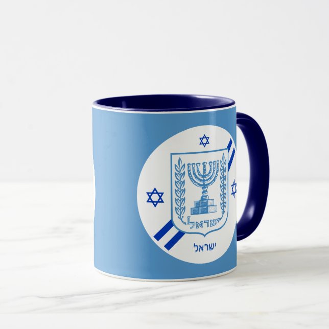 Elégante Mugs d'Israël & Drapeau Israélien / Tasse (Devant droit)