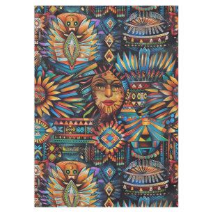 Élégante nappe Cyan "Tapisserie pré-colombienne" 6