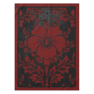 Elégante nappe damassée rouge et noir élégant