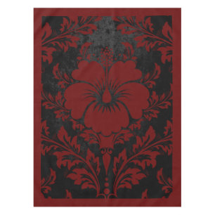 Elégante nappe damassée rouge et noir élégant