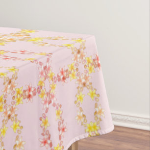 Élégante nappe de fleurs rose et jaune