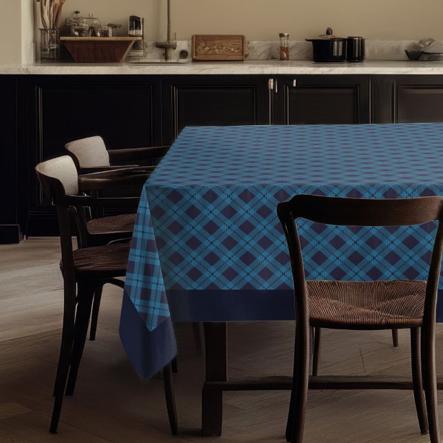 Elégante nappe de la marine pour table spéciale (Elegant Navy Plaid Tablecloth for Special Table Settings)