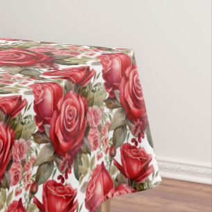Élégante nappe de roses rouges