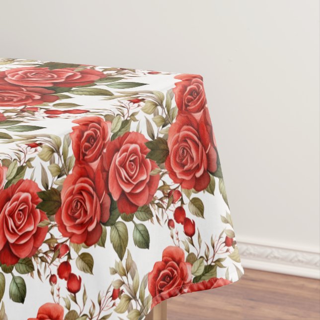 Élégante nappe de roses rouges (In Situ)