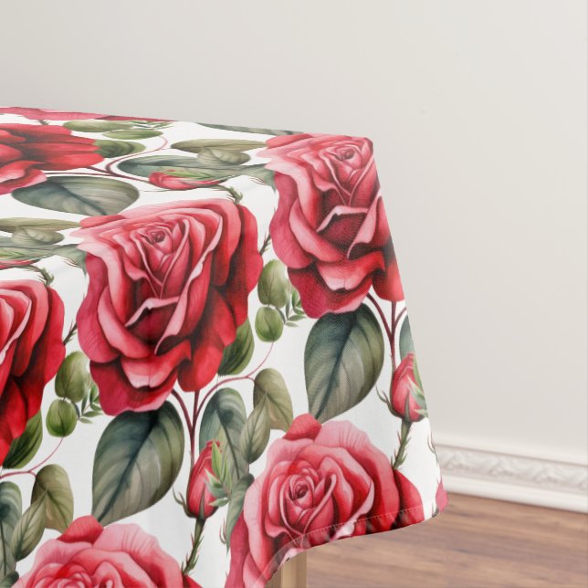 Élégante nappe de roses rouges (In Situ)