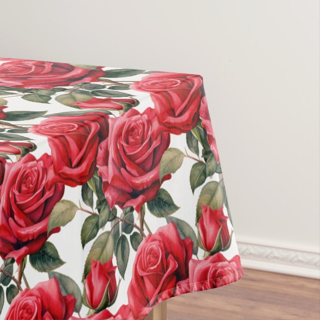 Élégante nappe de roses rouges (In Situ)