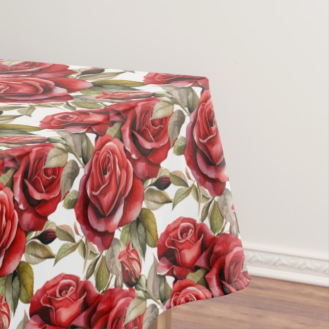 Élégante nappe de roses rouges (In Situ)