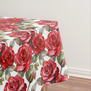 Élégante nappe de roses rouges