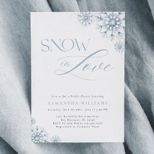 Elégante neige en amour nuptiale douche Invitation
