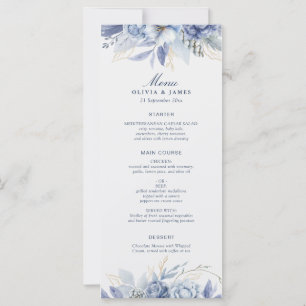 Élégante œuvre d'art florale bleu poussiéreux et b