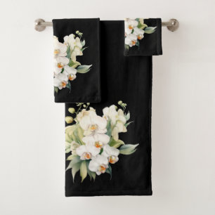 Elégante orchidée noire et blanche