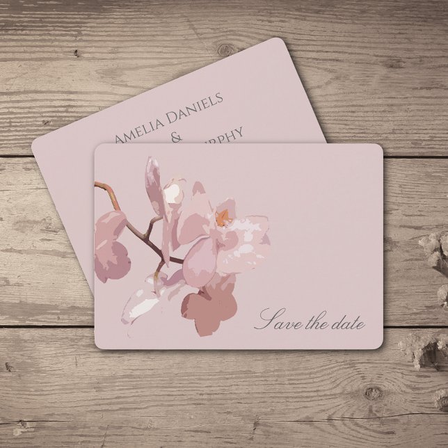 Élégante Orchidée Rose Pâle Save the date (Créateur téléchargé)