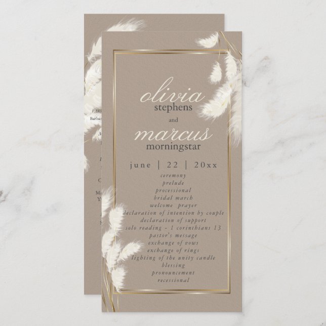 Élégante Pampas ivoire Grass Abby1 (Devant / Derrière)