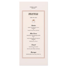 Elégante papeterie Mariage minimaliste menu Mariag