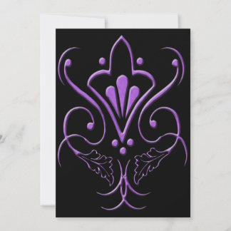 Élégante Parchemin Violet Goth Sweet 16 Invitation