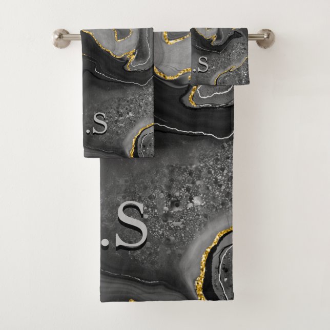 Elégante parties scintillant en marbre gris (En situation)