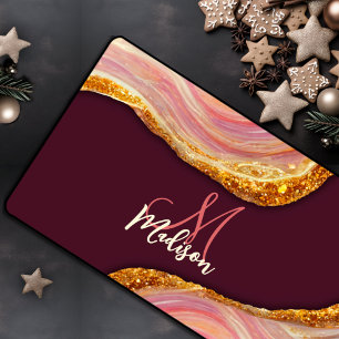 Elégante parties scintillant en marbre rose vif