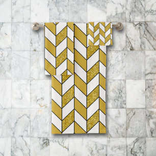 Elégante Parties scintillant or Herringbone Chevro