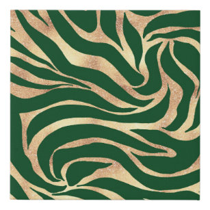 Elégante Parties scintillant or Zebra Green Poster