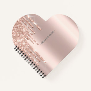 Elégante parties scintillant rose dorée, carnet ro