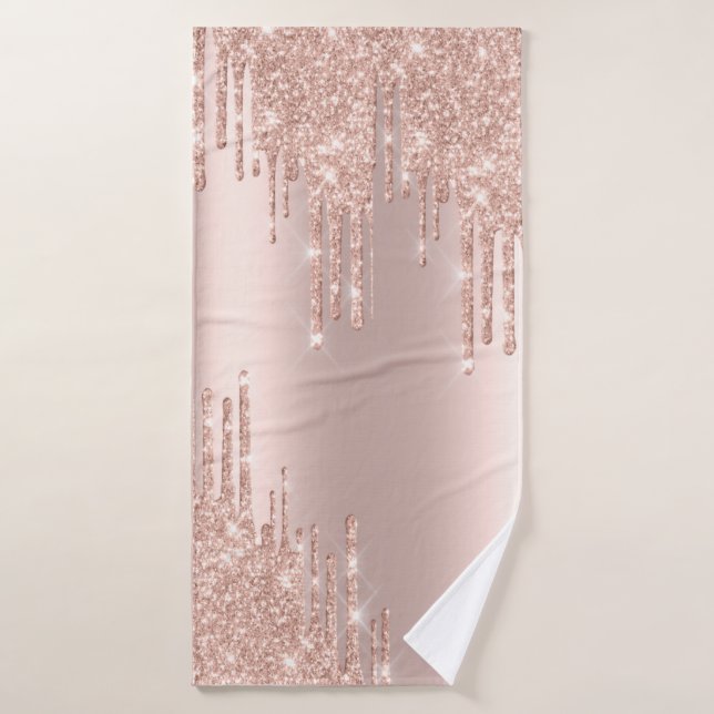Elégante parties scintillant rose dorée, royale (Serviette de bain)