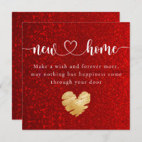 Elégante Parties scintillant rouge Nouvelle carte