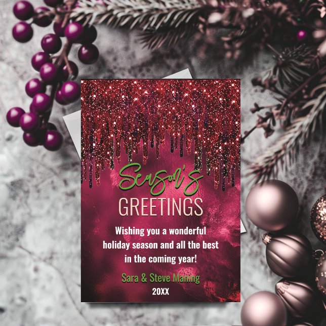 Élégante parties scintillant verte rouge gouttes N (Créateur téléchargé)