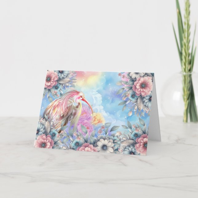 Elégante Pastel Floral Safari carte de billet d'oi (Devant)