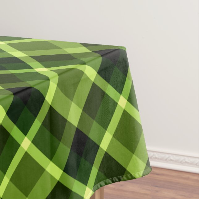 Elégante Pea Green Plaid Motif petite nappe (In Situ)