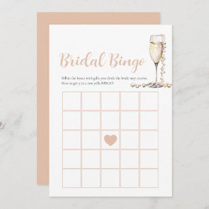 Elégante Pearls & Prosecco Bridal Bingo Carte de j
