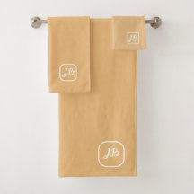 Élégante Pêche douce Monogramée Personnalisée