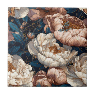 Elégante Peonies Carreaux En Céramique Pour Planch