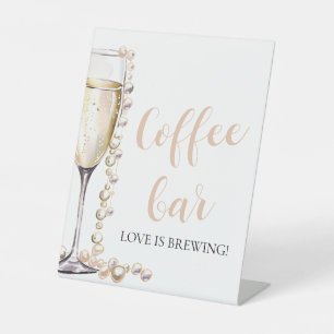 Élégante perle d'or et panneau de barre de café Pr